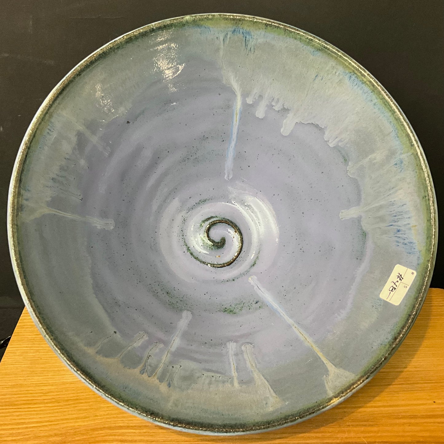 Deep Bowl in Blue Green Glaze & Light Blue Interior