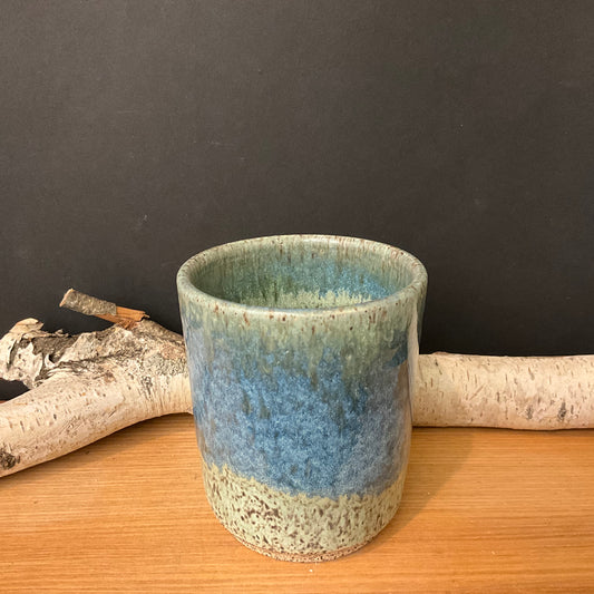 Tumbler Speckled Blue and Celadon