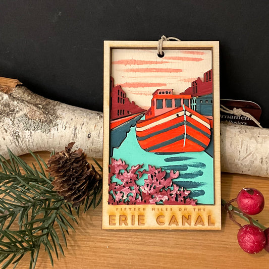 Three Dimensional Die-Cut Erie Canal Ornament