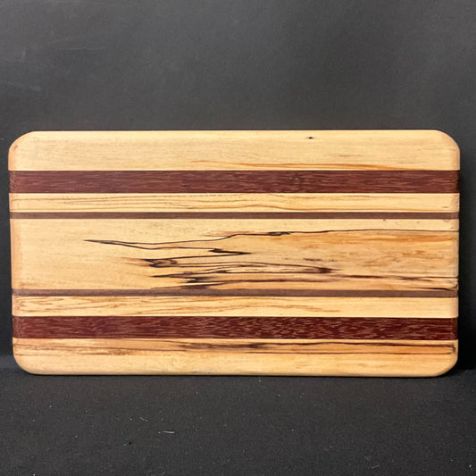 Inlaid Wood Cutting Board with Feet Spalted maple
