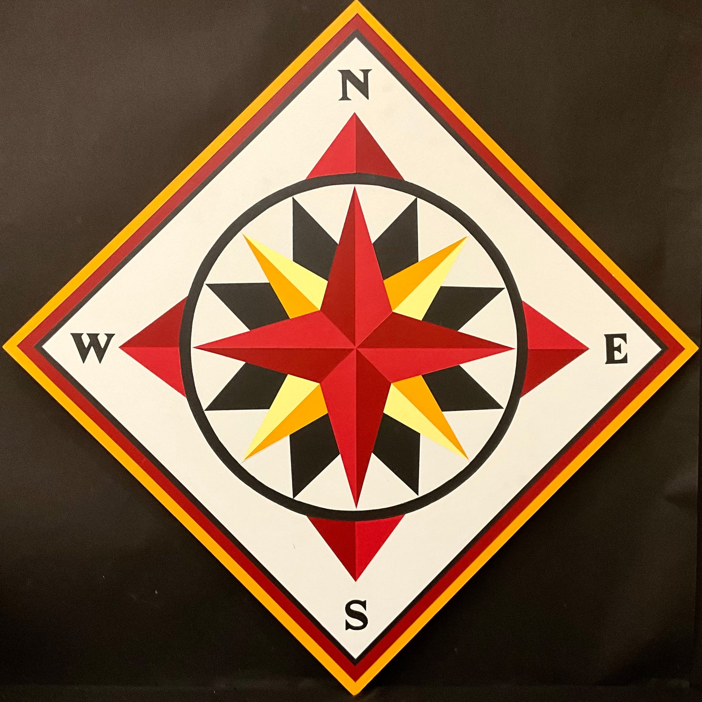 Barn Quilt Mariner's Compass 2' x 2'
