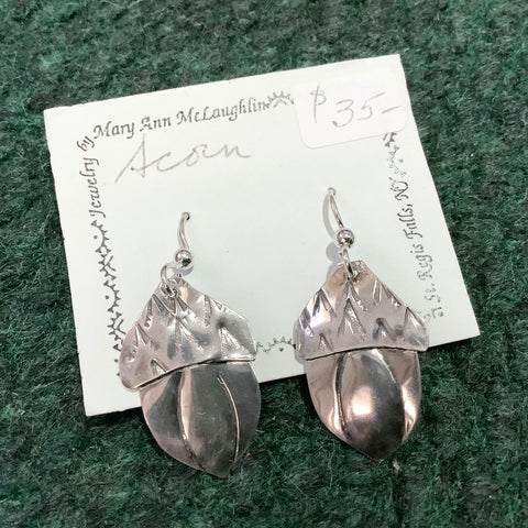 Silver Acorn Earrings