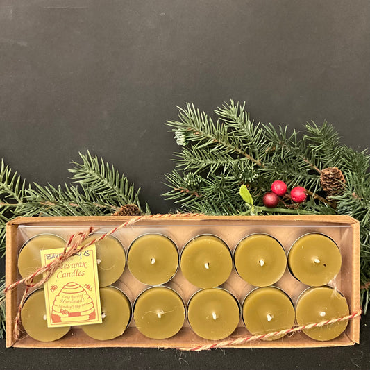 Beeswax Bayberry Tealight candles - set of 12