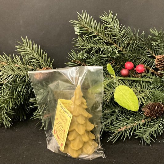 Small Beeswax Bayberry Evergreen Tree candle