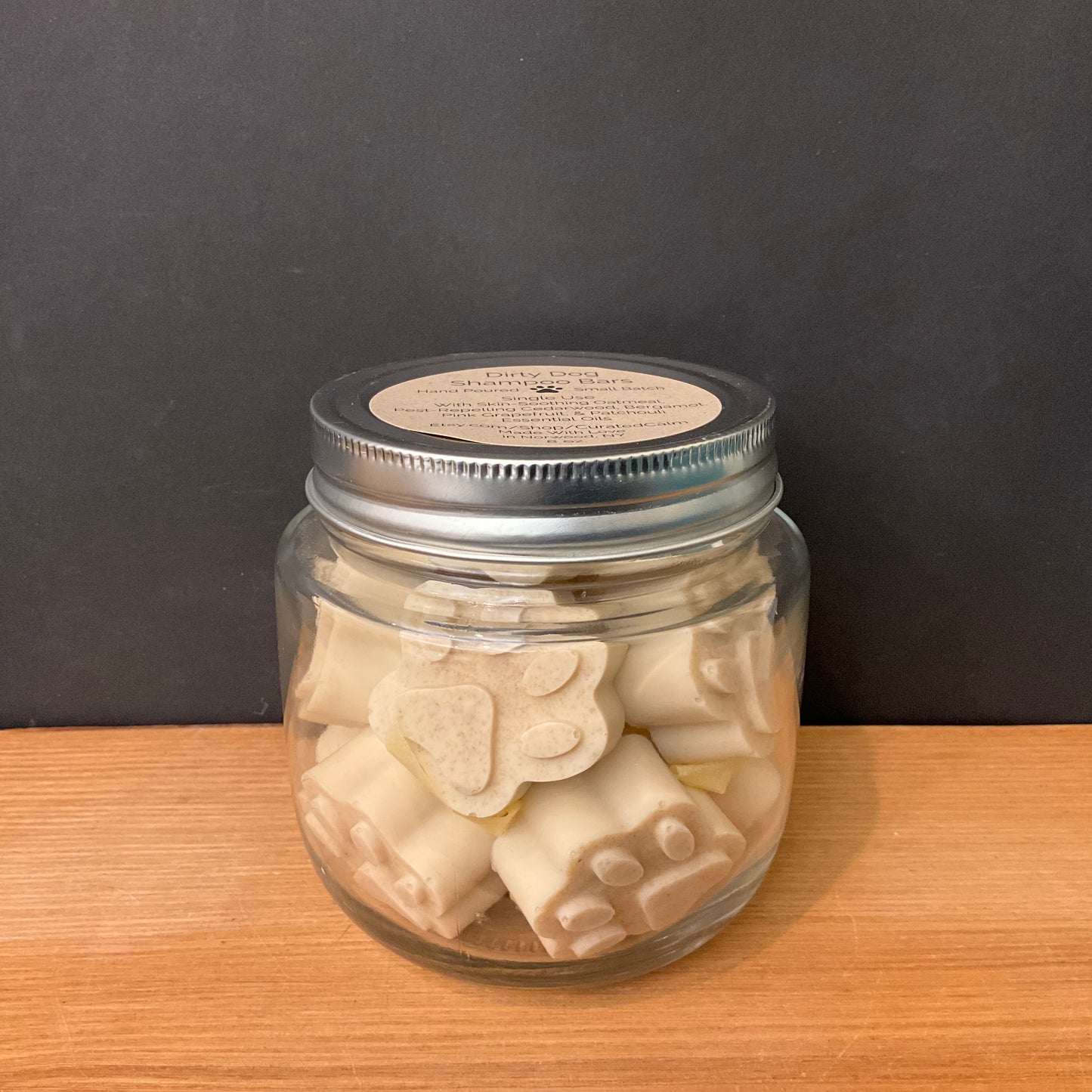 Dirty Dog Paw Shampoo Bars in a Jar