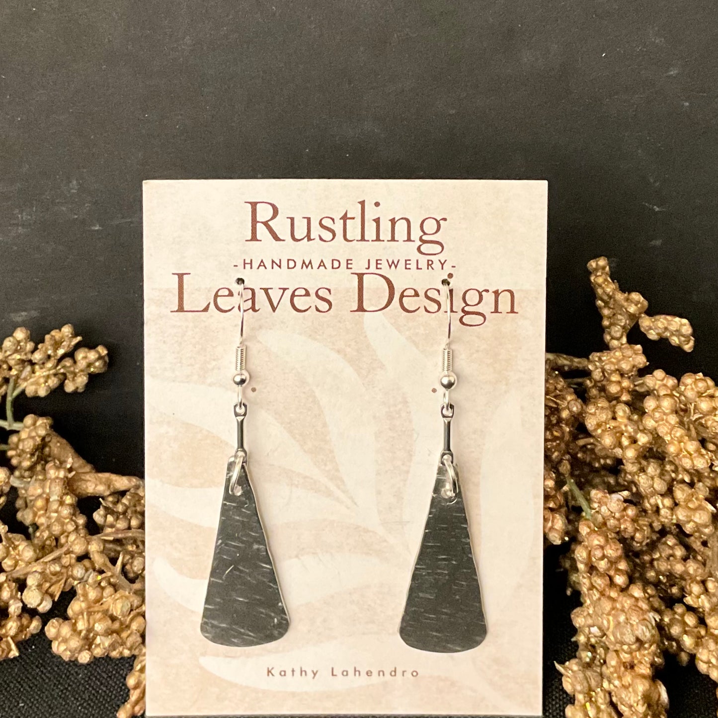 Pewter Thin Teardrop Earrings