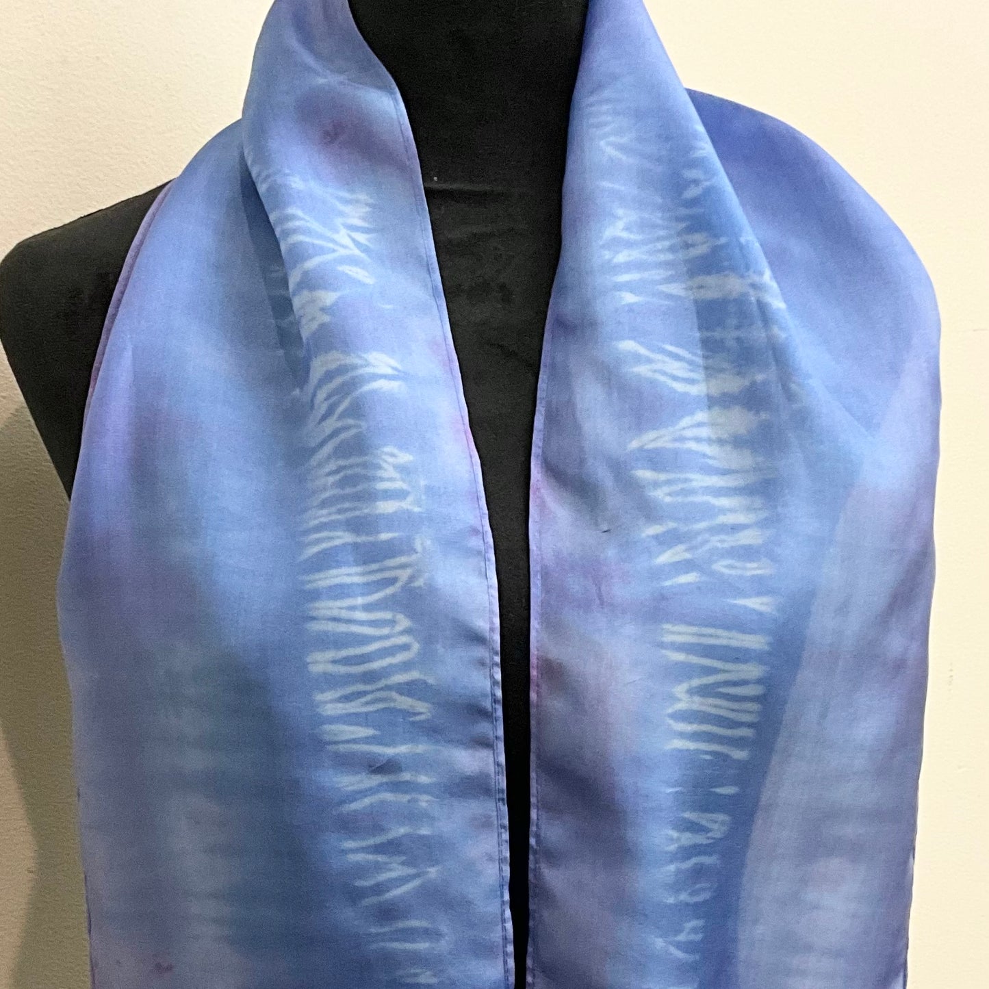 small Ice Dyed Silk Haboti Scarf - Periwinkle