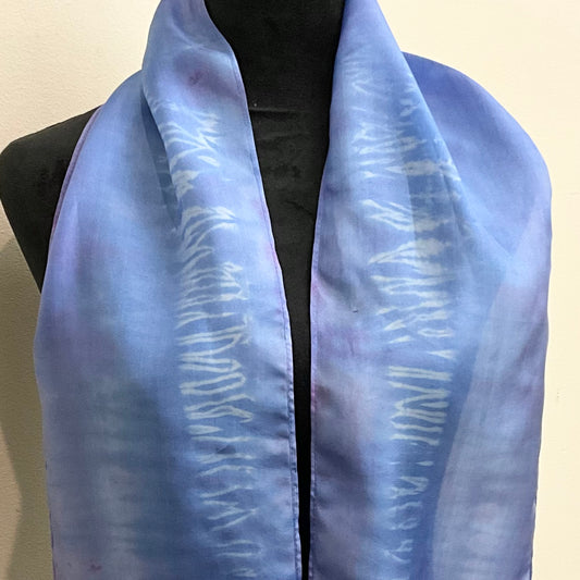 small Ice Dyed Silk Haboti Scarf - Periwinkle