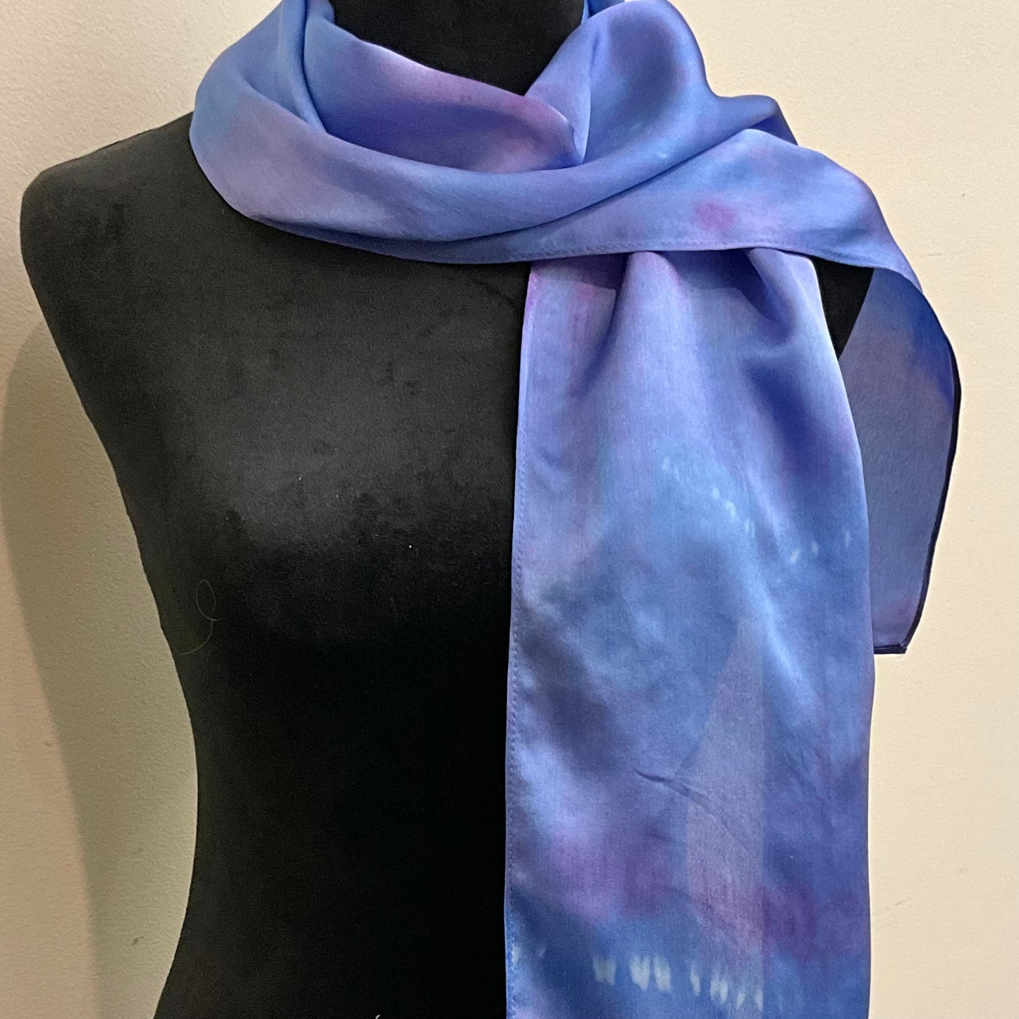 small Ice Dyed Silk SatinScarf - Periwinkle
