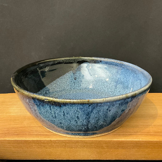 Oversized Salad Bowl in Blues and Midnight Black