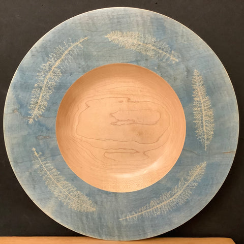 Maple Plate Blue with Yarrow