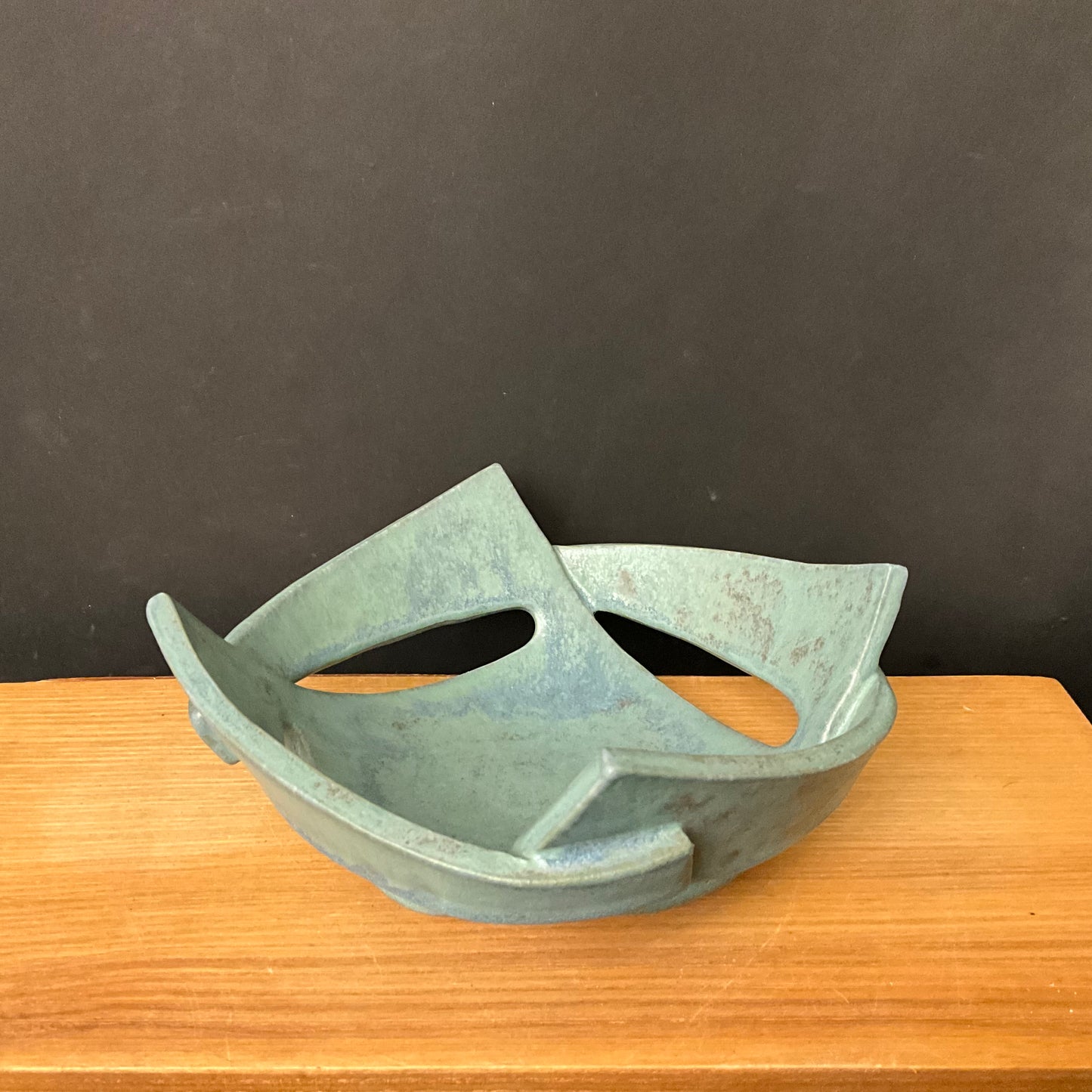 Mid-century Modern "Windmill" Bowl Patina Green