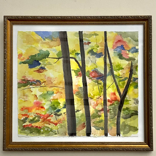 Fall Trees -  ORIGINAL Framed Watercolor