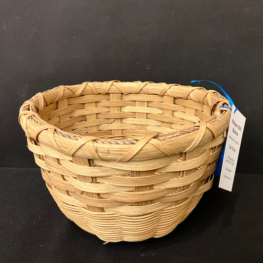 Round Basket with Wood Base