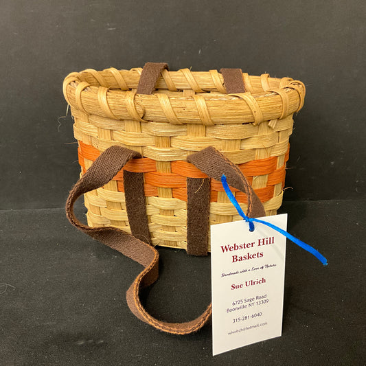 Mini Tote Basket with Brown Straps