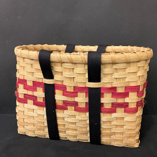 Tote Basket w Red Band and Black Strap