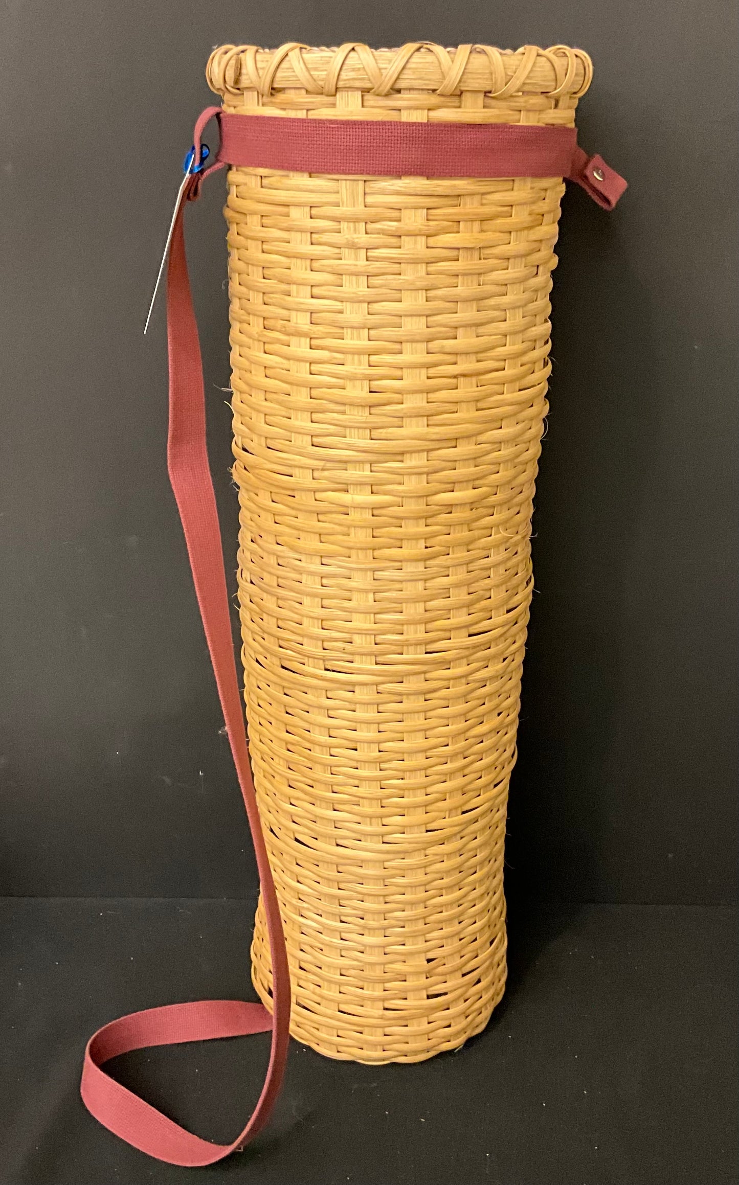 Yoga Mat Basket with Woven Brown Shoulder Strap