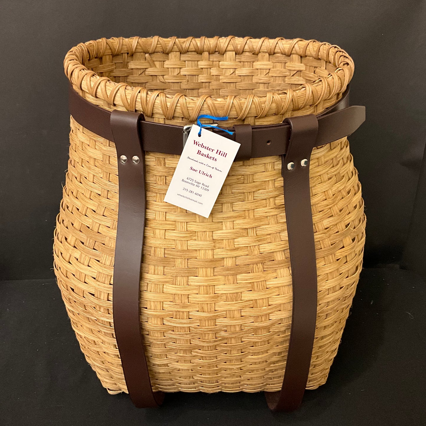 Adirondack Pack Basket with Leather Straps
