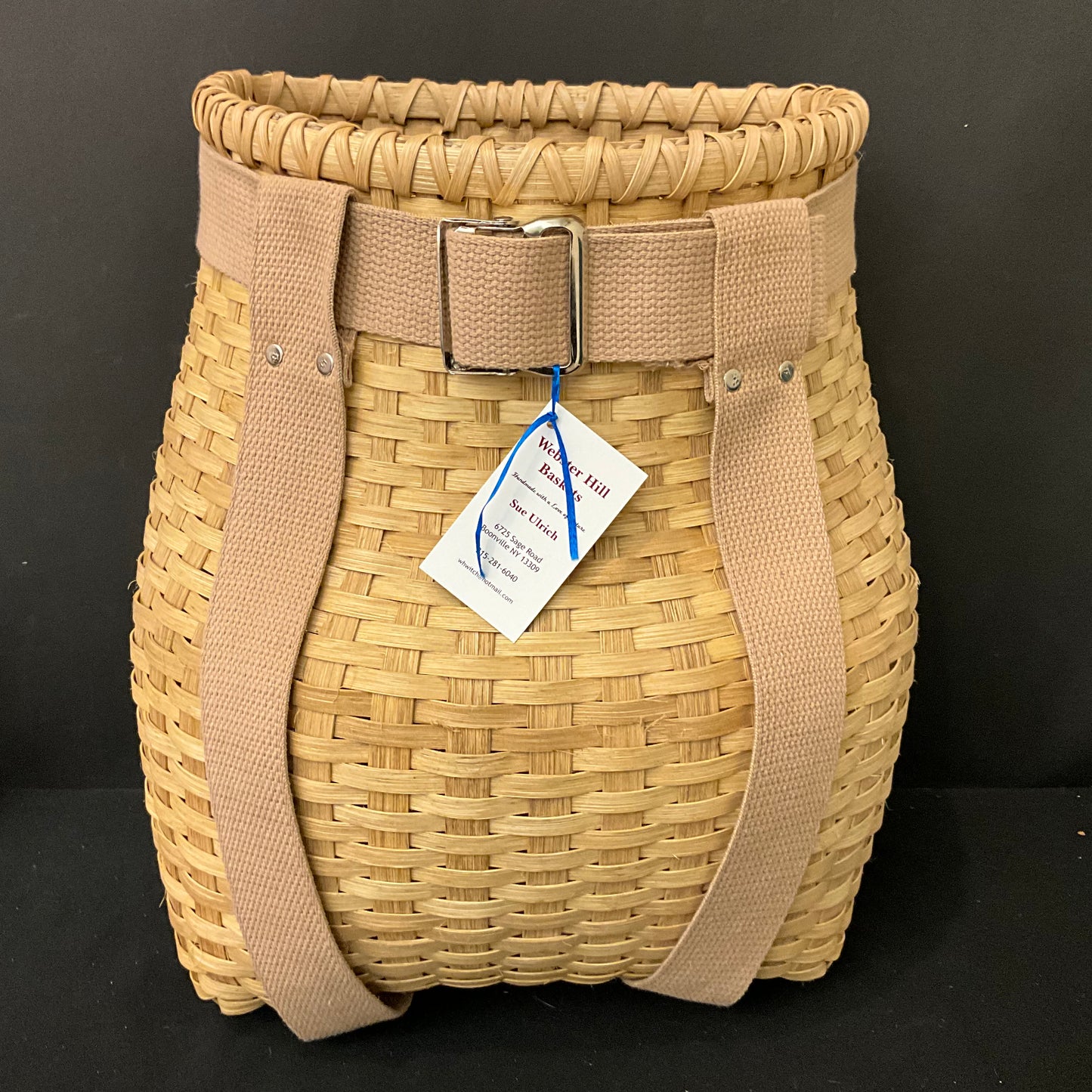 Adirondack Pack Basket with Woven Straps