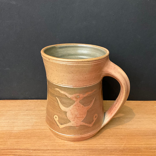 Salt Glazed Mug Brown Squiggles & Alien