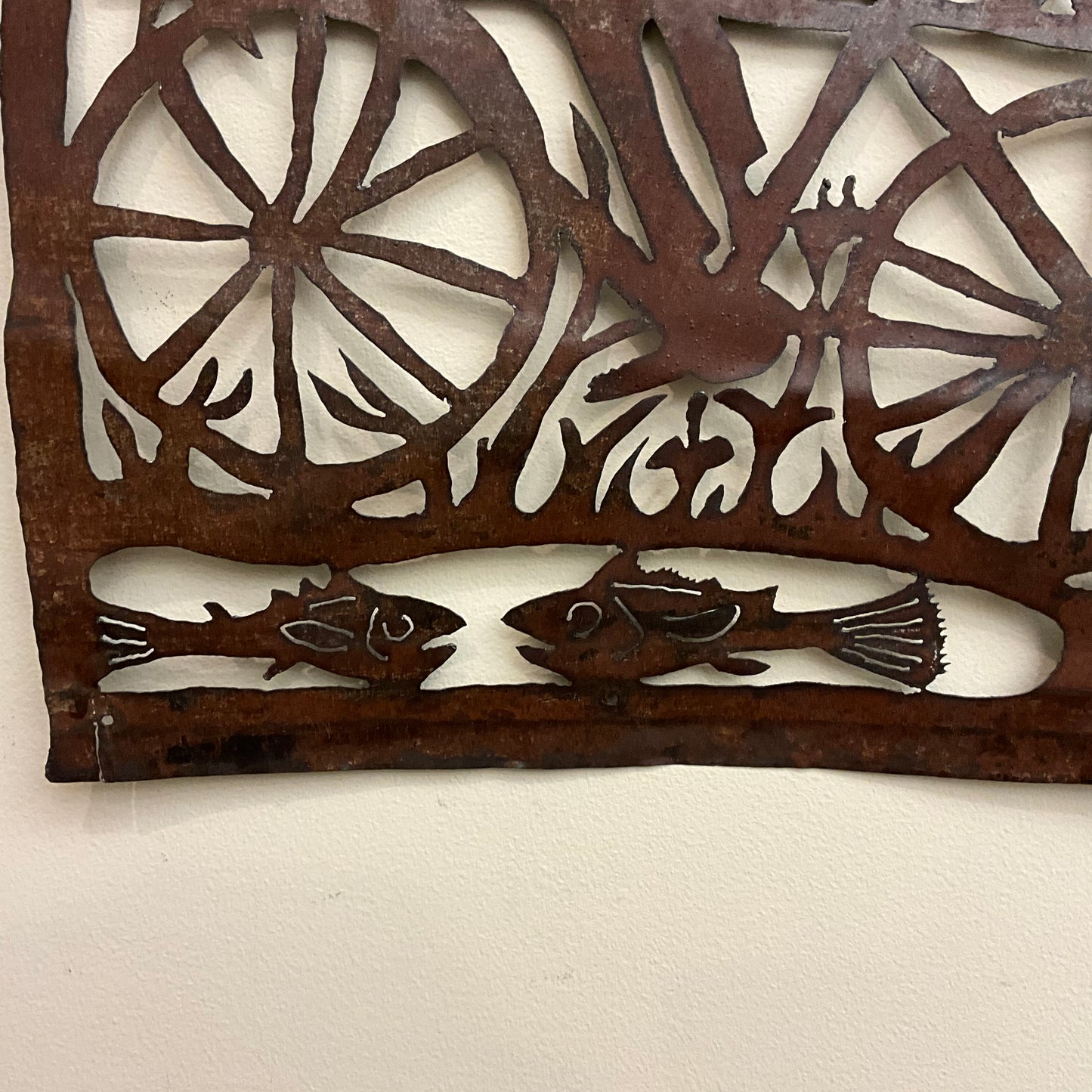 "Among the Sunflowers", metal wall art