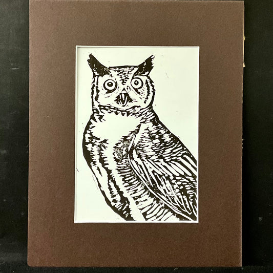 Original Matted Owl Print