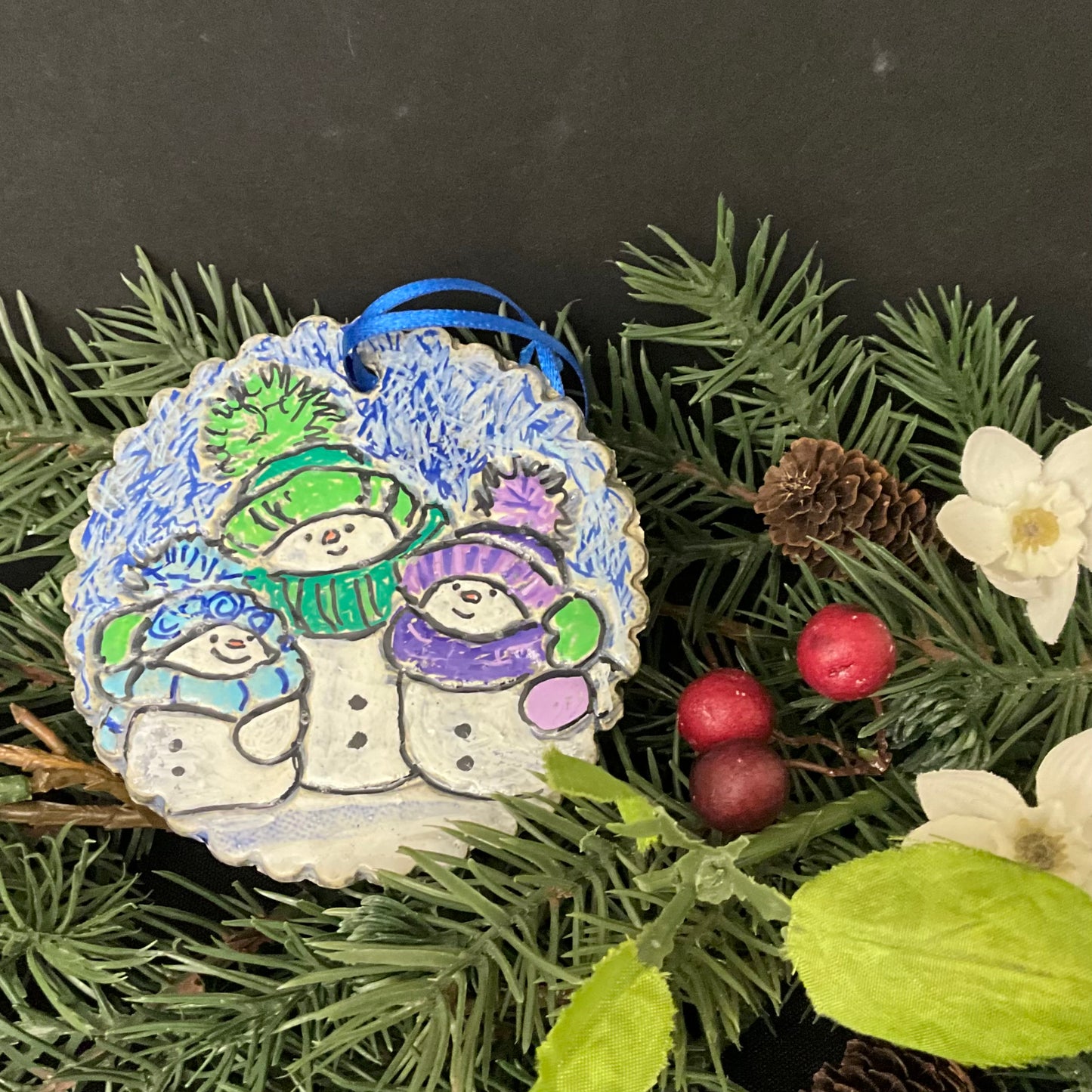 Large Ceramic Snowman Ornaments