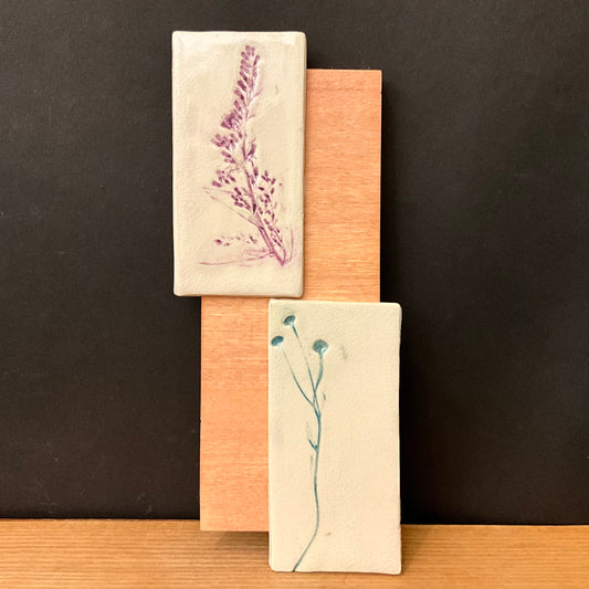 Wall Art with Botanical Impression Tiles