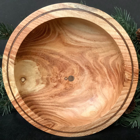 Cherry Bowl with Walnut Inlay