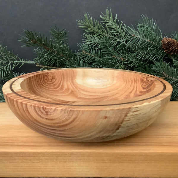 Cherry Bowl with Walnut Inlay