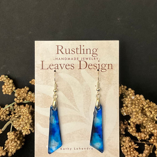 Trapezoid  Resin earrings in Blues