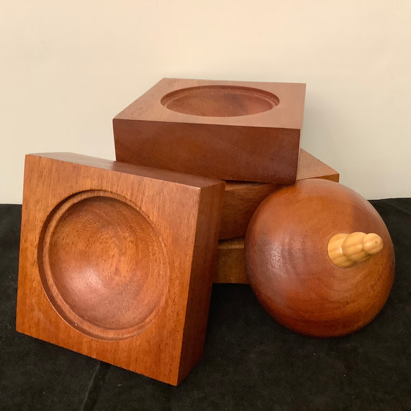 Mahogany Square Stacking Bowls