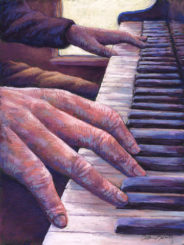“The Piano Man” Original Framed Pastel