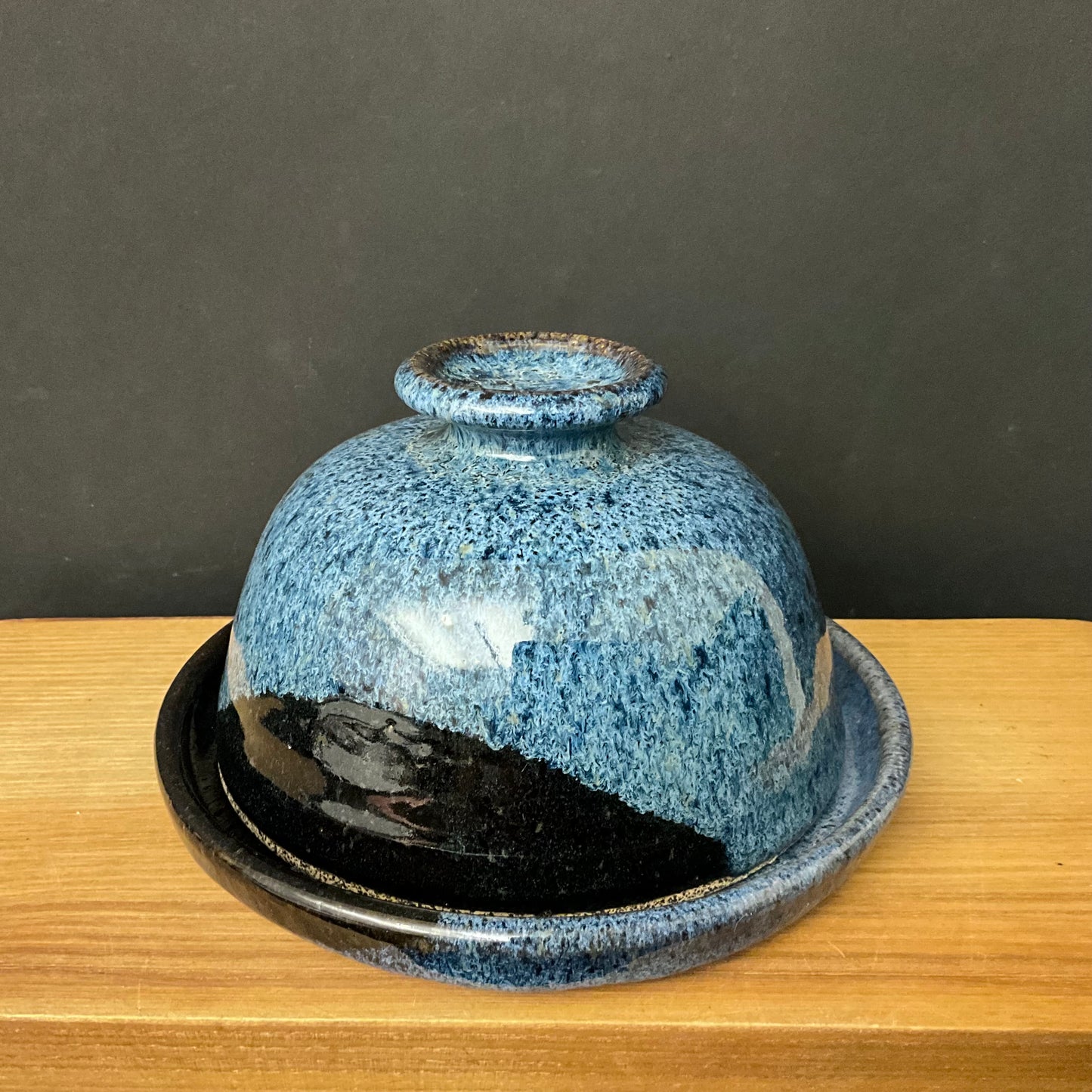 Butter/cheese Dish Blue & Midnight Black