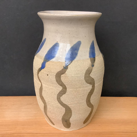 White Vase with Blue “Buds”