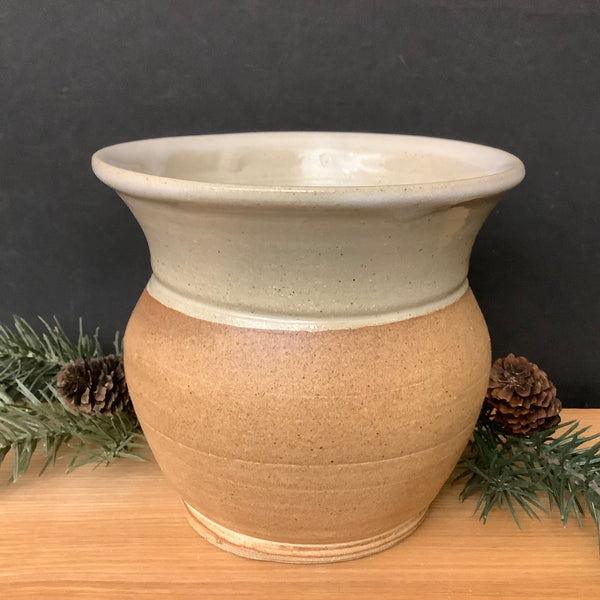 Short Vase Tan & Beige