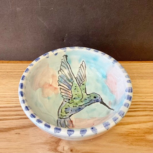 Petite Bowl with Hummingbirds
