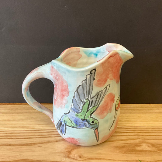 Petite Pitcher with Hummingbirds