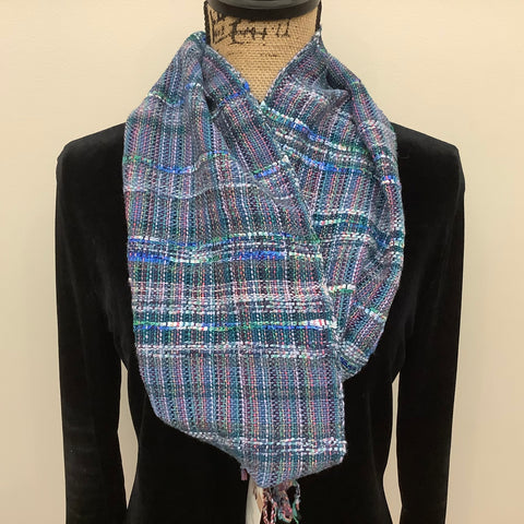 “Annabel” Scarf in Mixed Blues