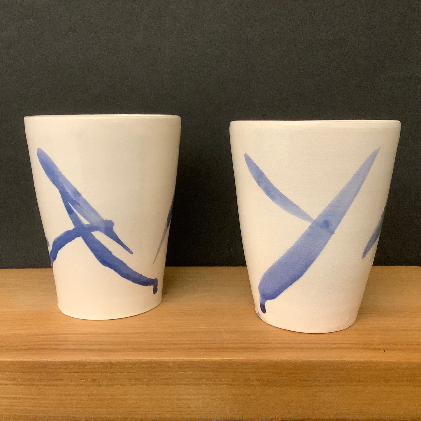 Tall Tumbler with Blue Splash Design