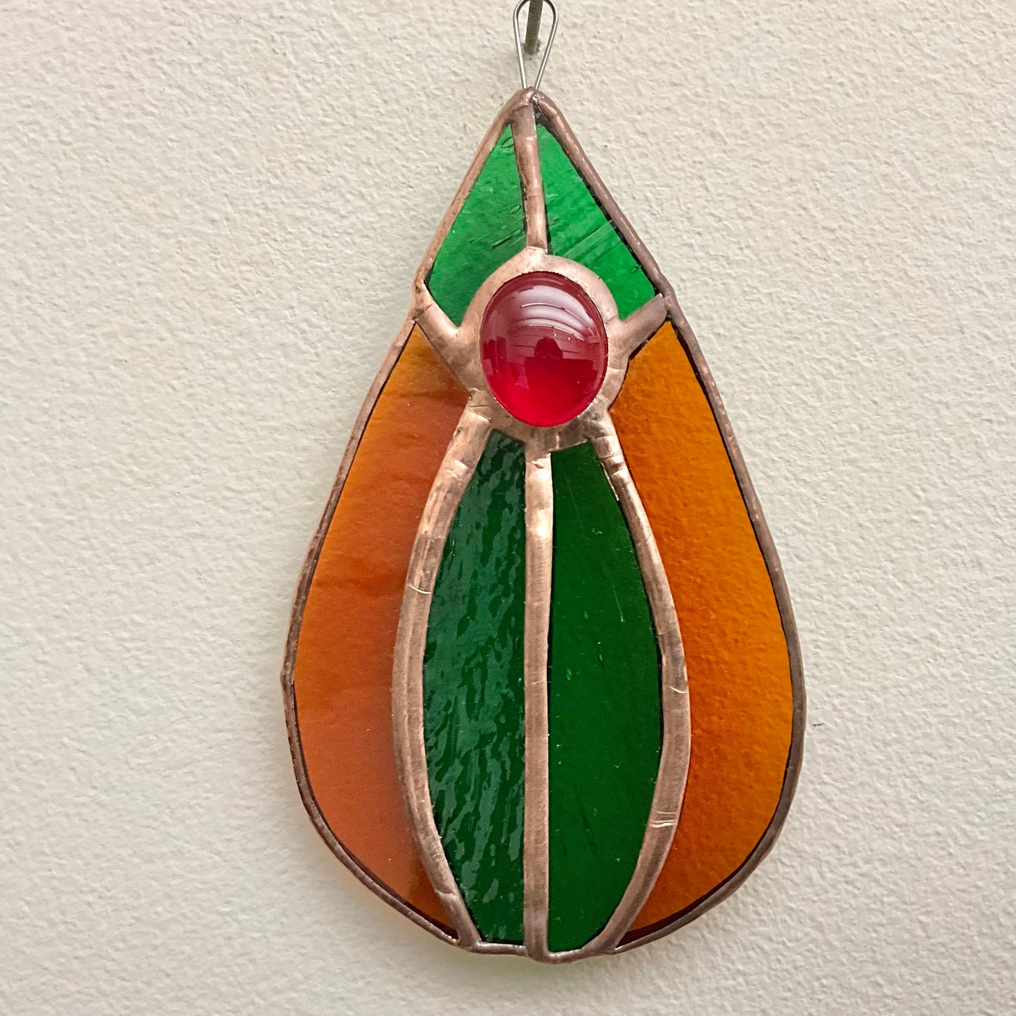 Stained Glass Teardrop Shape Ornament