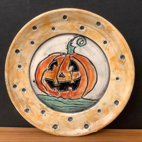 Mini Plate Carved Pumpkin