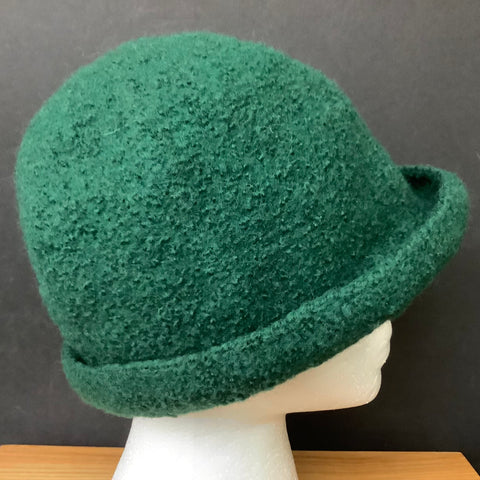 Hand Felted Wool Hat Evergreen