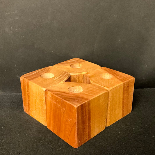 4 Taper Wooden Candle Holder -Cherry #2548