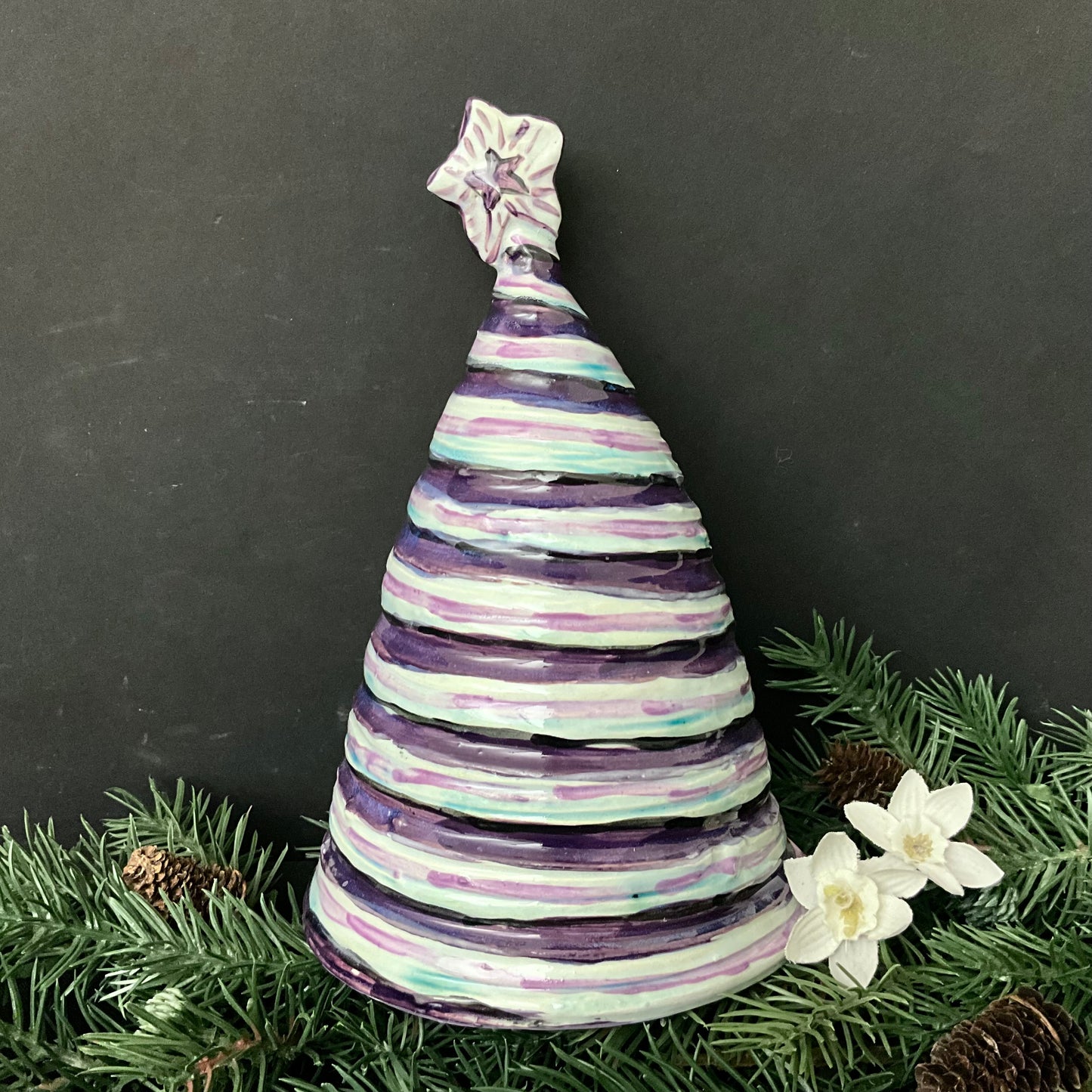 Purple Ceramic Tree with Star