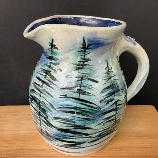 Large Snowy Trees Pitcher