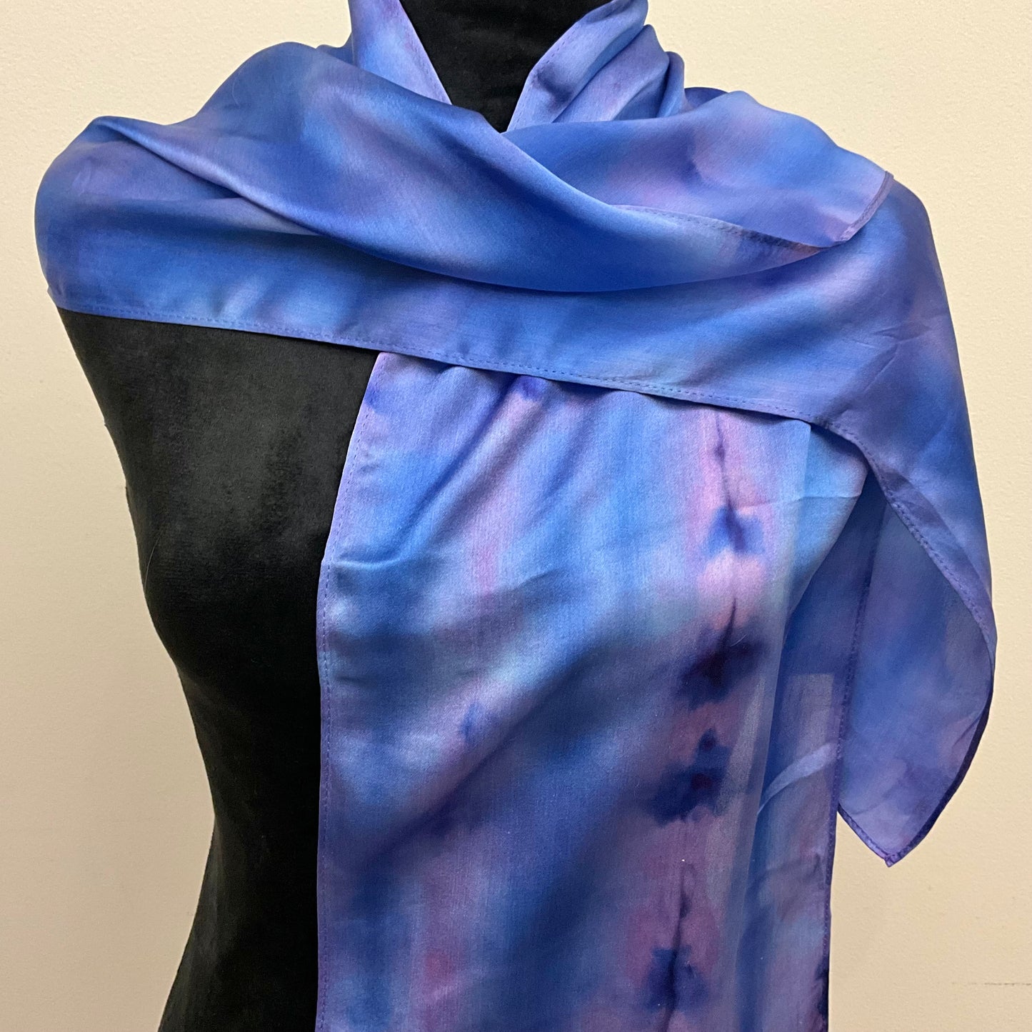 Medium Ice Dyed Silk SatinScarf - Periwinkle