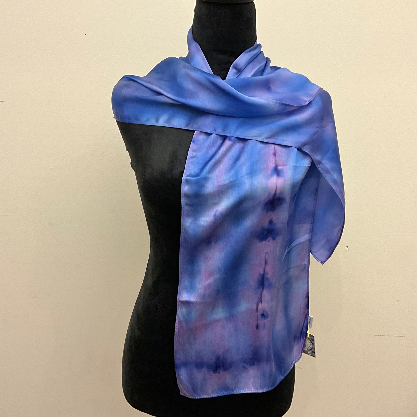 Medium Ice Dyed Silk SatinScarf - Periwinkle