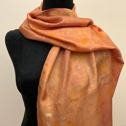 Large Ice Dyed Haboti Silk Scarf Phoenix Eyes