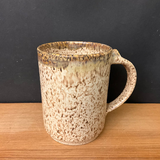 Mug in Speckled Cream with Brown Rim